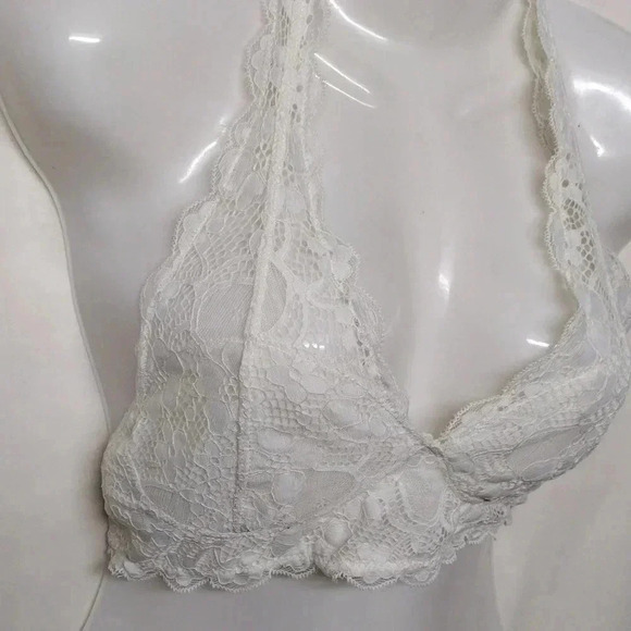 Signature8 Halter Bralette White Lace New Small - Picture 2 of 7